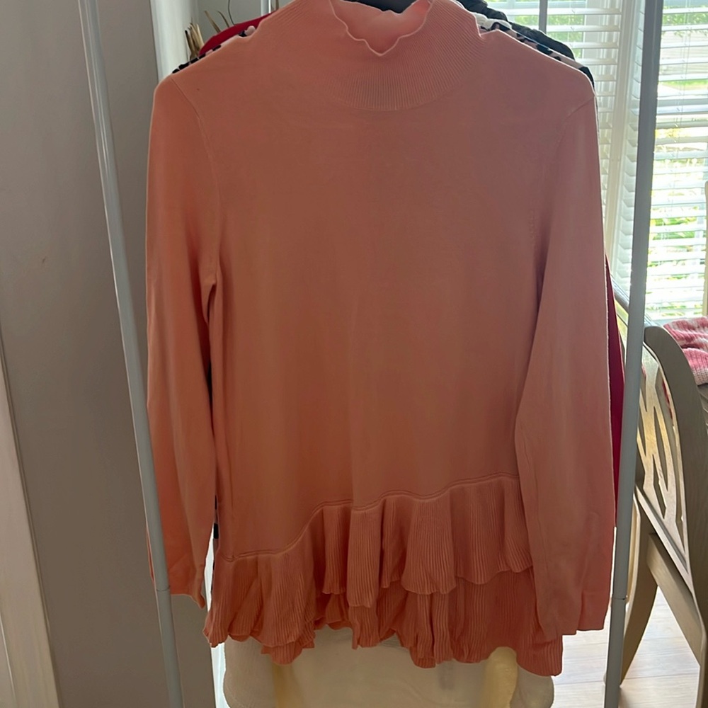 The Limited long sleeve, high neck, layered bottom, size small